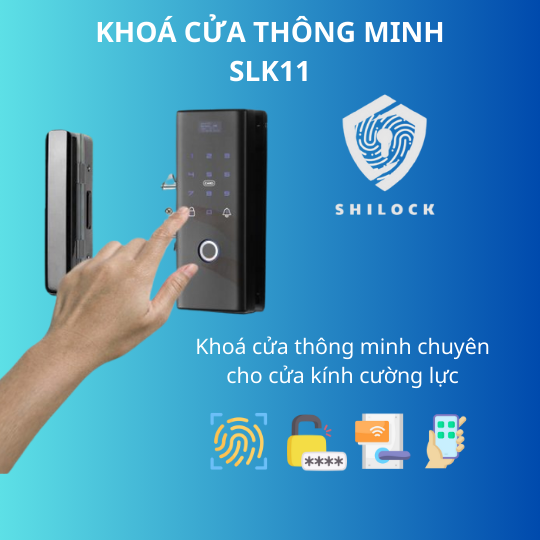 Khoá vân tay SHILOCK cho cửa kính cường lực SLK-11