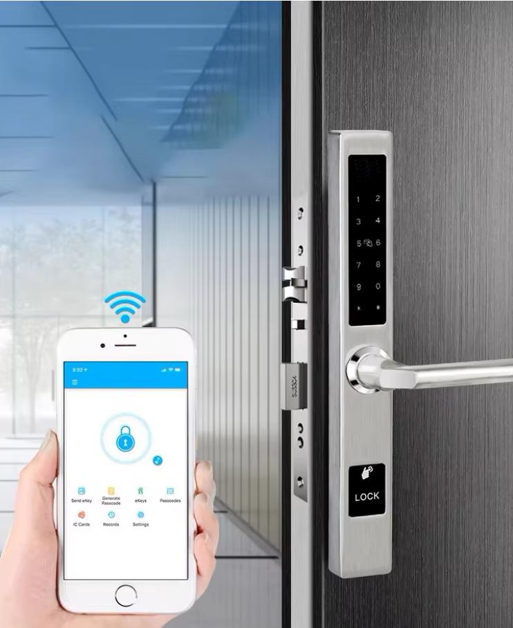 Khoá cửa vân tay đố hẹp thích hợp cửa xingfa, sắt SHILOCK SLN-05